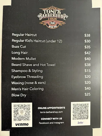 Toni's Barbershop & salon since 1991