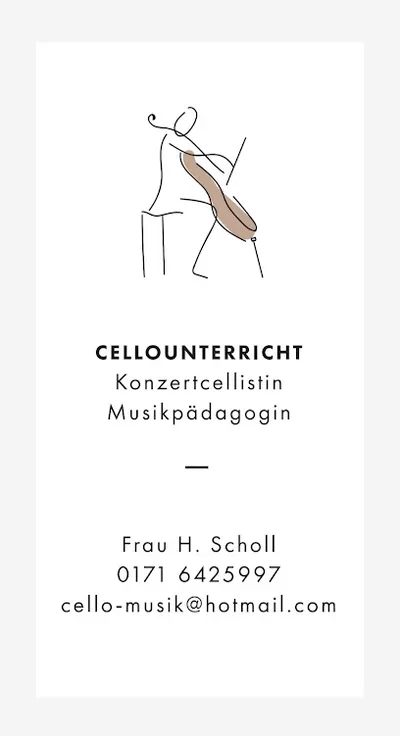 Konzertcellistin, Cellounterricht, Klavierunterricht