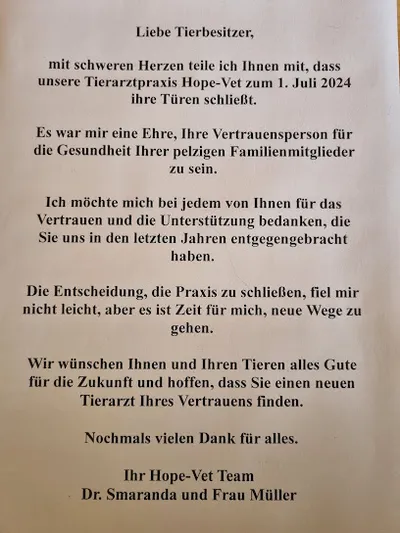 Hope-Vet Tierarztpraxis - Dr. Dan Alexandru Smaranda